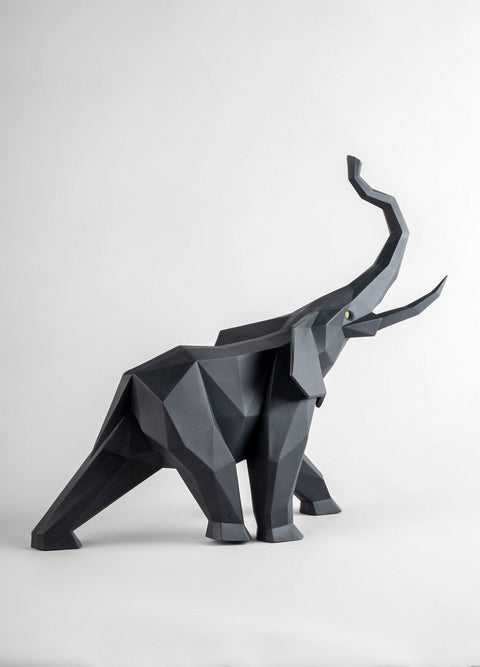LLADRO' SCHWARZE ELEFANTENSKULPTUR MATT 1009559 43X52X20