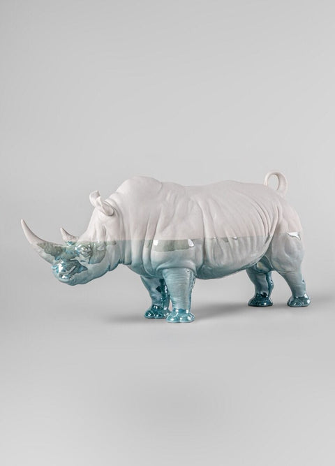Nashorn-Skulptur 1009739 19 x 45 x 22 cm LLADRO' weiß
