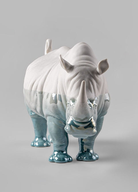 Nashorn-Skulptur 1009739 19 x 45 x 22 cm LLADRO' weiß