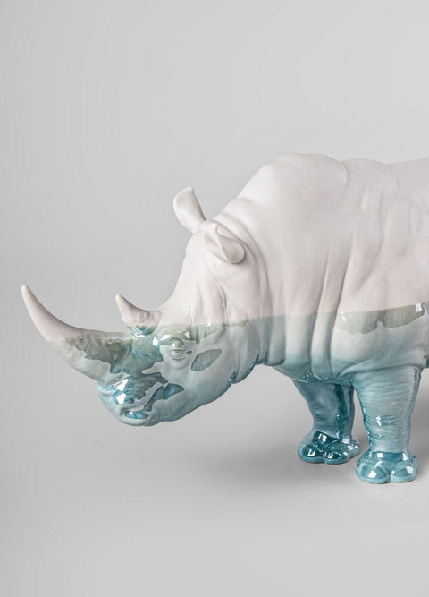 Nashorn-Skulptur 1009739 19 x 45 x 22 cm LLADRO' weiß