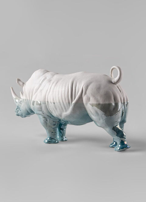 Nashorn-Skulptur 1009739 19 x 45 x 22 cm LLADRO' weiß