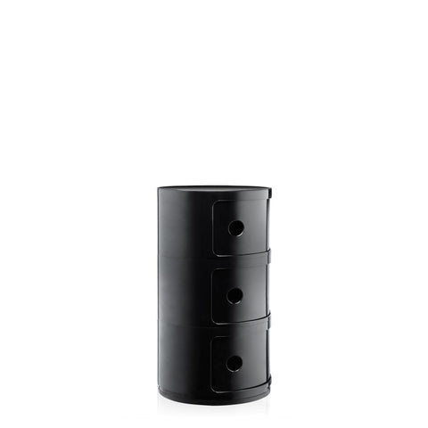 KARTELL SCHWARZER 3-ELEMENT-MODULAR-NACHTTISCH