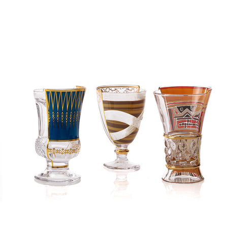 SET 3 BICCHIERI VETRO HYBRID PANNOTIA CM 9 H 14 09181 SELETTI MULTICOLOR