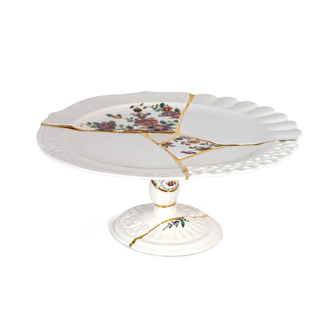 KINTSUGI PORZELLAN- UND GOLDSTÄNDER 36 CM H 15 09644 SELETTI WEISS