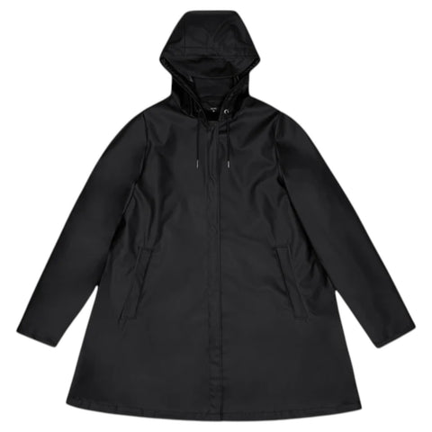 REGENMANTEL A-LINIE W JACKE M W3 18050 RAINS SCHWARZ