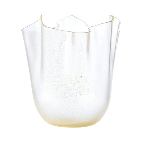 VENINI FAZZOLETTO VASE SANDGESTRAHLTES GOLD 700.04 H 13 DURCHMESSER 13 CM