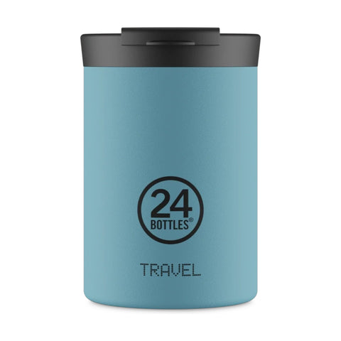 Reisebecher Glas 350 ml 24 Flaschen Puderblau