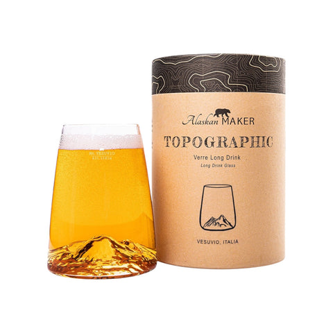 TOPOGRAPHIC BICCH LONG DRINK VESUVIO ART. TOPO-VD-V ALASKAN MAKER TRANSPARENT