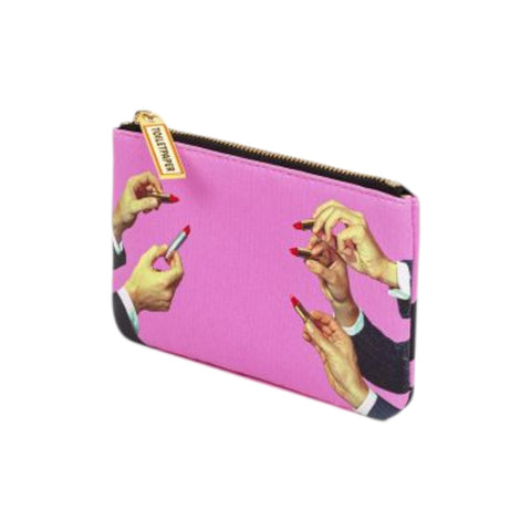 PU-FEDERMÄPPCHEN, BEDRUCKTES TOILETTENPAPIER, LIPPENSTIFTE, ROSA, SELETTI ART. 02513