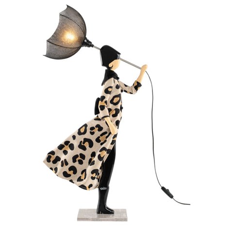 KLEINES MÄDCHEN MACHI LAMPE SCHWARZER LAMPENSCHIRM SKITSO MEHRFARBIG