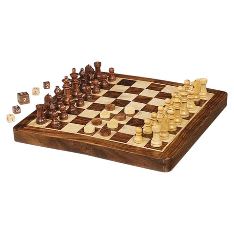MAGNETISCHES SCHACH-/DAME-/BACKGAMMON-BRETTSPIEL 30 X 30 CM 003343 DAL NEGRO