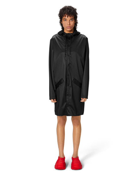WASSERDICHTE LANGE JACKE BLACK GRAIN M ART. 12020 RAINS BLACK