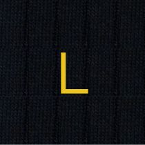 BLAUE HERRENSOCKEN MIT SENFGRAUEN INITIALEN - GRÖSSE 40/45 -L- 134-0-L EINZELNE SOCKEN