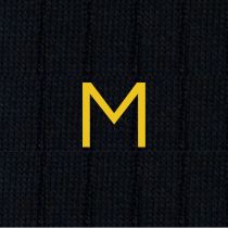 BLAUE HERRENSOCKEN MIT SENFGRAUEN INITIALEN - GRÖSSE 40/45 -M- 134-0-M EINZELNE SOCKEN