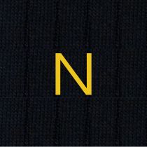 BLAUE HERRENSOCKEN MIT SENFGRAUEN INITIALEN - GRÖSSE 40/45 -N- 134-0-N EINZELNE SOCKEN