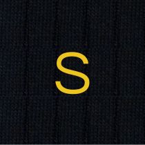 BLAUE HERRENSOCKEN MIT SENFGRAUEN INITIALEN - GRÖSSE 40/45 -S- 134-0-S EINZELNE SOCKEN