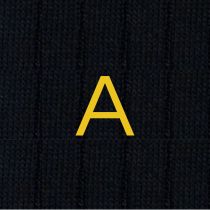 BLAUE HERRENSOCKEN MIT SENFGRAUEN INITIALEN - GRÖSSE 40/45 -A- 134-0-A EINZELNE SOCKEN