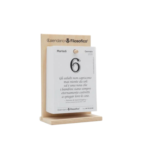 A5 Philosophischer Kalender mit Holzständer