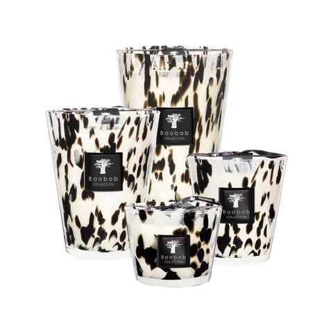 BAOBAB KERZE MAX 16 SCHWARZE PERLEN ART MAX16PB