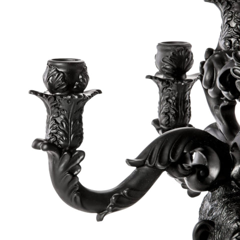 5-ARM-KANDELABER BURLESQUE THE WISE H. CM. 48 14870 SELETTI SCHWARZ