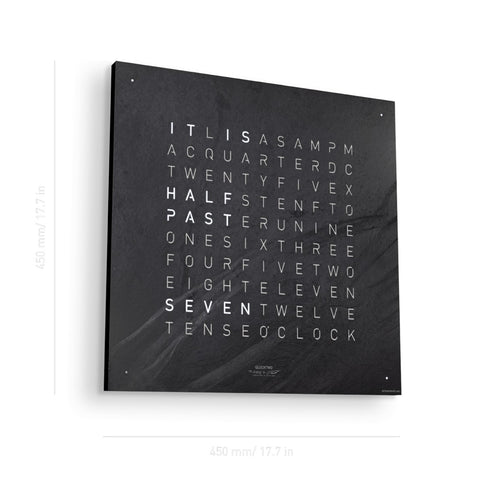 EARTH 45X45 METAMORPHITE QLOCKTWO SCHWARZE UHR