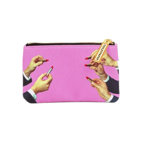 PU-FEDERMÄPPCHEN, BEDRUCKTES TOILETTENPAPIER, LIPPENSTIFTE, ROSA, SELETTI ART. 02513