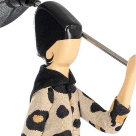 KLEINES MÄDCHEN MACHI LAMPE SCHWARZER LAMPENSCHIRM SKITSO MEHRFARBIG