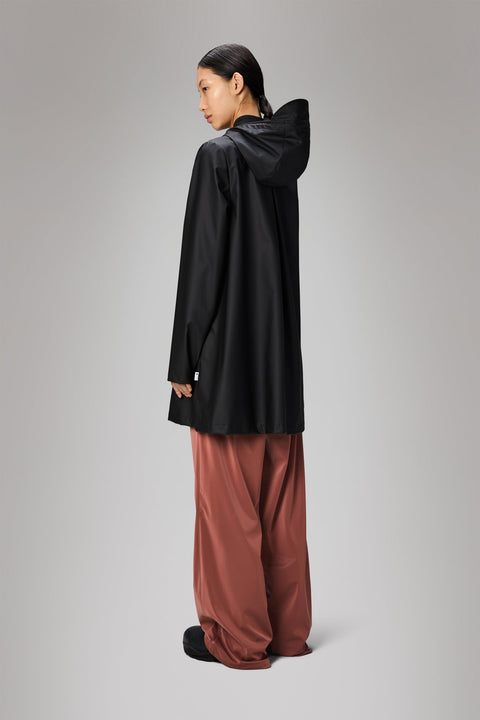 REGENMANTEL A-LINIE W JACKE L W3 18050 RAINS SCHWARZ