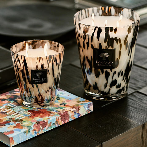 BAOBAB KERZE MAX 10 SCHWARZE PERLEN ART. MAX10PB