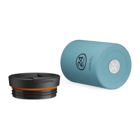 Reisebecher Glas 350 ml 24 Flaschen Puderblau