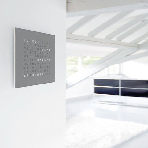 QLOCKTWO CLASSIC 45X45 QT4 GRAUES PANEL (GRAUER PFEFFER)