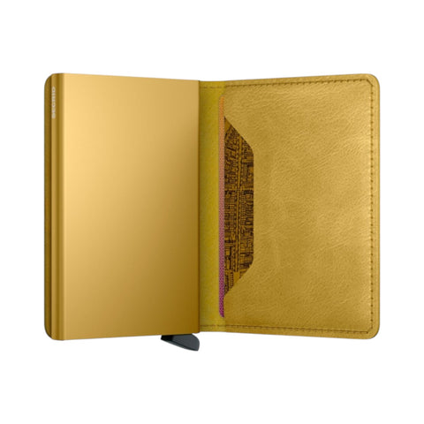 SLIMWALLET VINTAGE SECRID GELB GELBE GELBE GELDBÖRSE