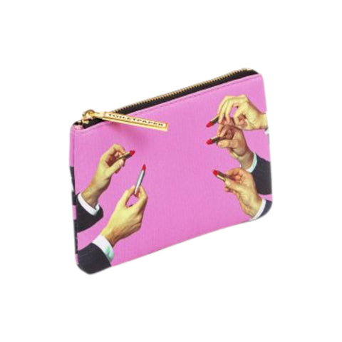 PU-FEDERMÄPPCHEN, BEDRUCKTES TOILETTENPAPIER, LIPPENSTIFTE, ROSA, SELETTI ART. 02513