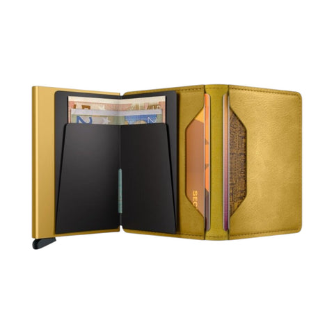 SLIMWALLET VINTAGE SECRID GELB GELBE GELBE GELDBÖRSE