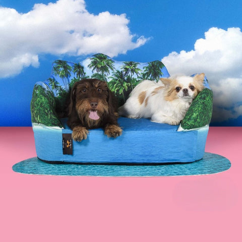 PETS REVOLUTION MALEDIVEN HUNDEBETT 66X30X37 CM MIT UNTERBETTMATTE VON SELETTI
