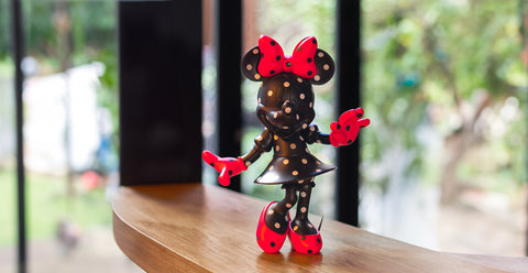 MINNIE WELCOME MATT BLACK & WHITE DOTS 31CM ART. DISST03102CT LEBLON DELIENNE MULTICOLOR