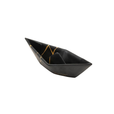KLEINES ORIGAMI-BOOT MATT KINTSUGI ART. 2568 CERAMICHE CRESCENTINI SCHWARZ