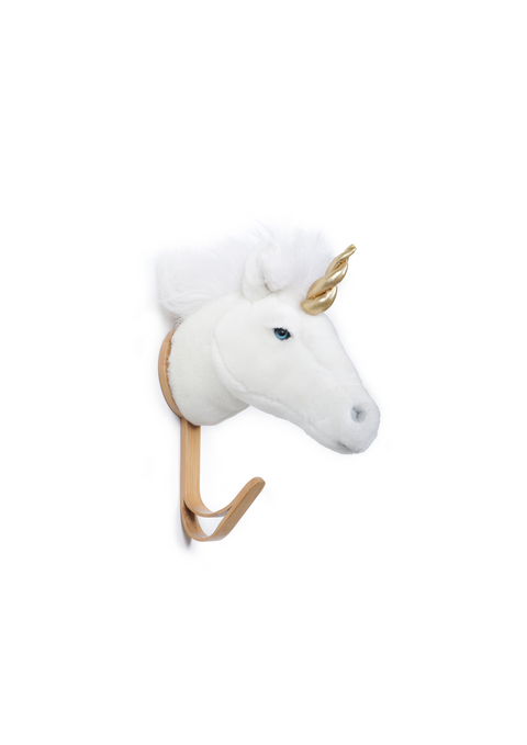 KLEIDERHAKEN MIT WEISSEM EINHORNKOPF ART. WS5054 WILD & SOFT WHITE