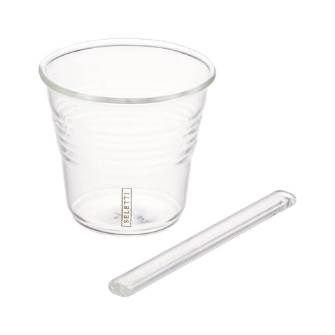 SET MIT 6 GLASKAFFEETASSEN + RÜHRSTÄBCHEN 10655KIT SELETTI