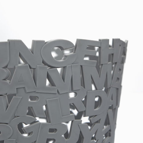 CESTINO GETTACARTE BALVI LETTERE GREY