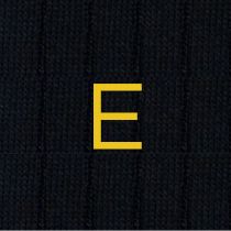 BLAUE HERRENSOCKEN MIT SENFGRAUEN INITIALEN - GRÖSSE 40/45 -E- 134-0-E EINZELNE SOCKEN