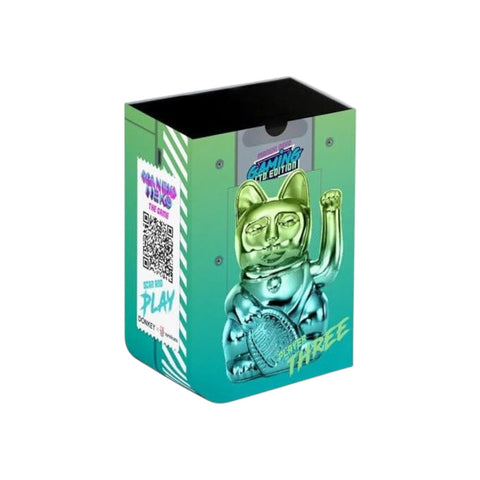 MANEKI NEKO PLAYER GLÄNZEND GRÜN/BLAU GLÜCKSKATZE GRÜN