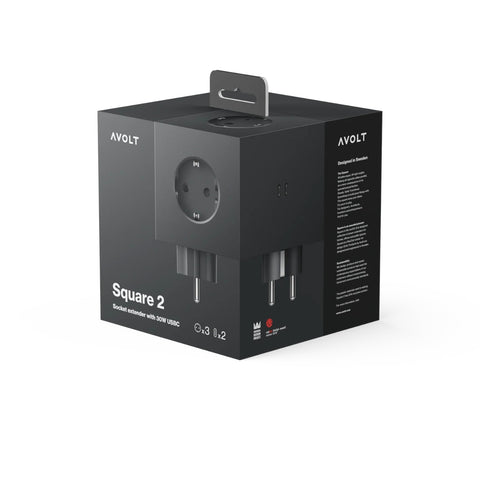 SQUARE 2 USB C-BUCHSE STOCKHOLM SCHWARZ BUCHSE F VOLT
