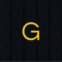 BLAUE HERRENSOCKEN MIT SENFGRAUEN INITIALEN - GRÖSSE 40/45 -G- 134-0-G EINZELNE SOCKEN