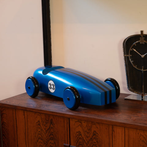 WOOD CAR BLUE AR063 AUTHENTIC MODELS