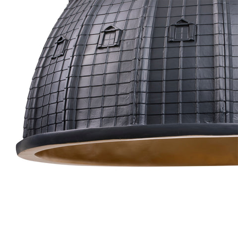 SELETTI SCHWARZER KUPPEL-KRONLEUCHTER 45CM 45H47 07968