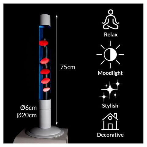 LAVA-LAMPE MIT WEISSEM BASIS, FLÜSSIG, BLAU UND ROT ART. FL1818, MEHRFARBIG