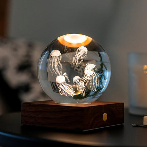 Lampe Licht 3D Quallen Boot Art. G025JF Bernstein Kristall mehrfarbig