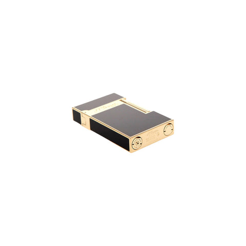 ST DUPONT L2 FEUERZEUG SCHWARZ GOLD LACKIERT 016884