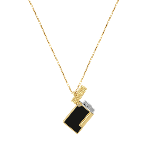 ST DUPONT GOLDEN/SCHWARZ LACKIERTES HALSKETTENFEUERZEUG. ARTIKEL K27077CH